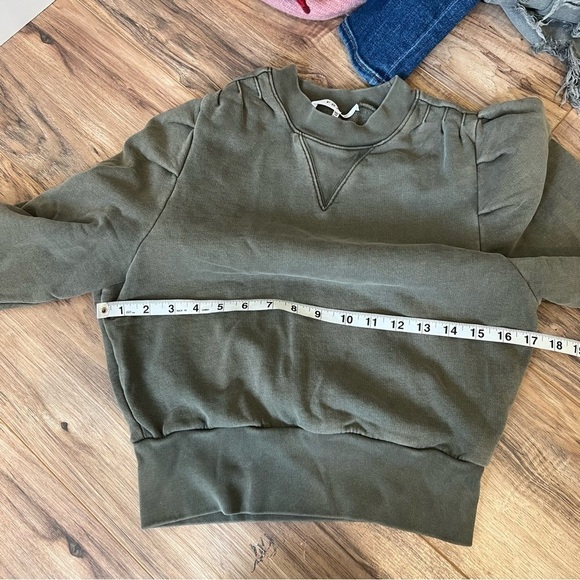 FRAME Shirred Puff Crewneck Sweatshirt - Picture 9 of 12